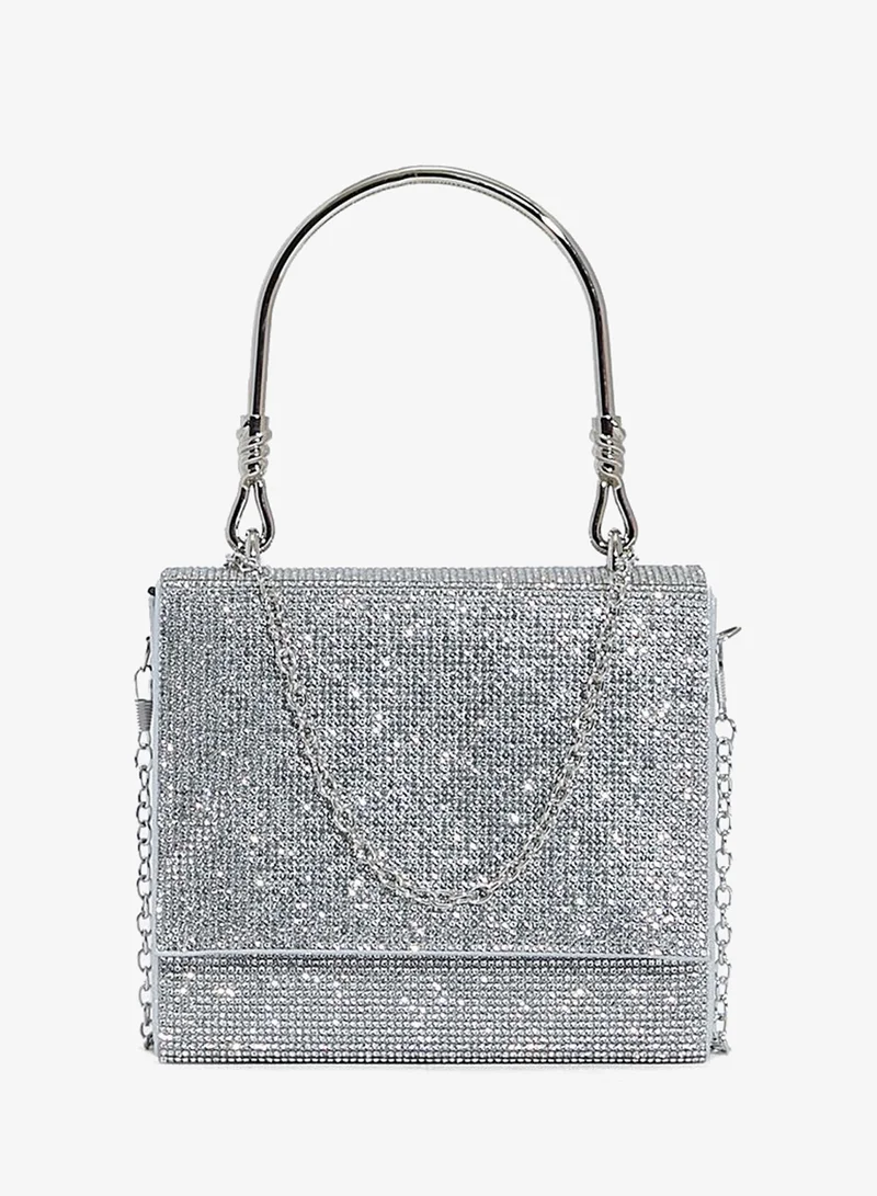 diamante box clutch bag