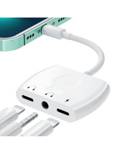 Lightning to 3.5mm Headphone Jack Audio Adapter Earphone Splitter Adapter with Charging Port for iPhone for iPhone to aux adapter Compatible With iPhone 13 12 11 X 8 7 Support Newest iOS 15
