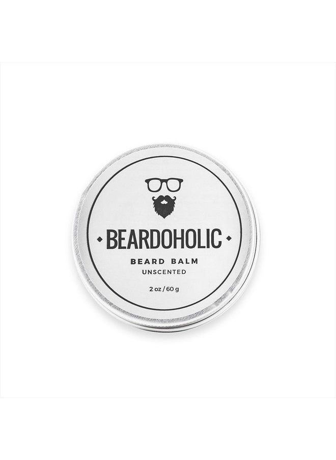 Beardoholic - Beard Balm – 100% Natural with Strong Hold That Lasts All Day - Shapes and Styles Beard with Ease – Eliminate Beard Itch and Dandruff –Unscented, 2 oz or 60 g Size of Container - Image 1