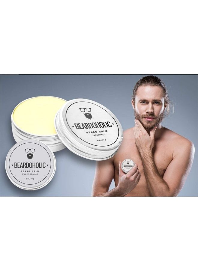 Beardoholic - Beard Balm – 100% Natural with Strong Hold That Lasts All Day - Shapes and Styles Beard with Ease – Eliminate Beard Itch and Dandruff –Unscented, 2 oz or 60 g Size of Container - Image 1