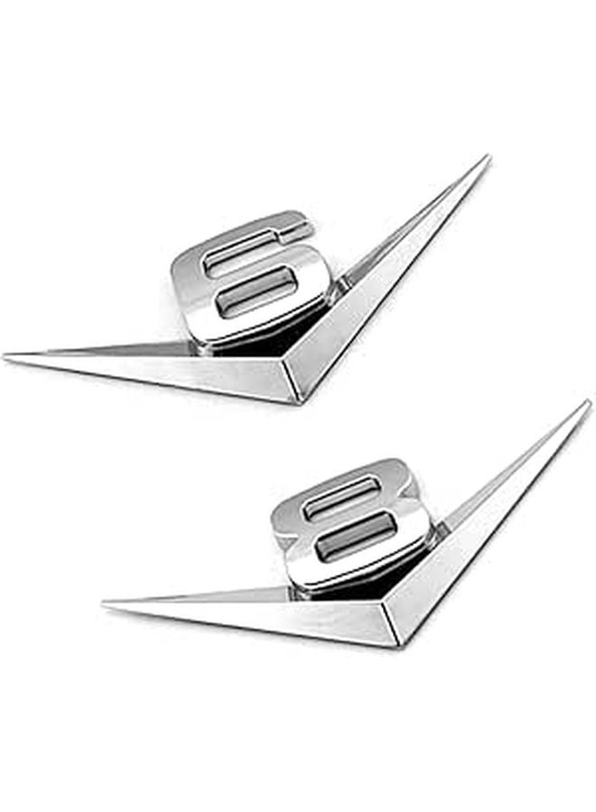 Large 3D Chrome Metal Car Emblem Stickers 2pcs For Body Trunk Decoration - Image 1