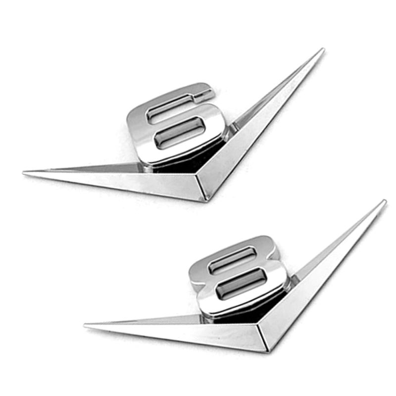 Large 3D Chrome Metal Car Emblem Stickers 2pcs For Body Trunk Decoration - Image 2