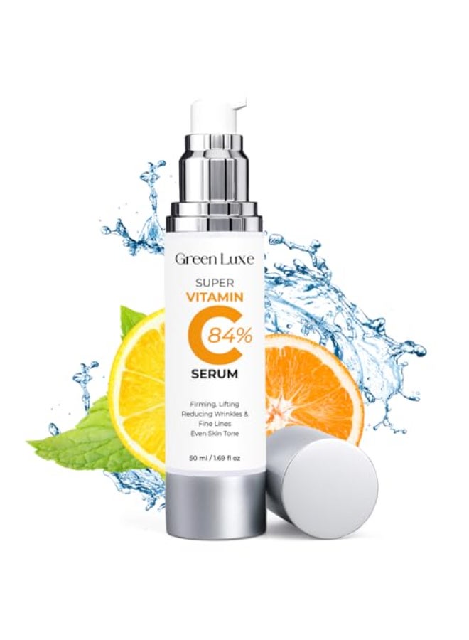 Green Luxe Super Vitamin C Serum for Women Over 70 Hydrating AntiAging with Vitamin C Caffeine Facial Skin Care for Mature Skin Firming Lifting Smoothing All in One Formula 169 fl oz - Image 1