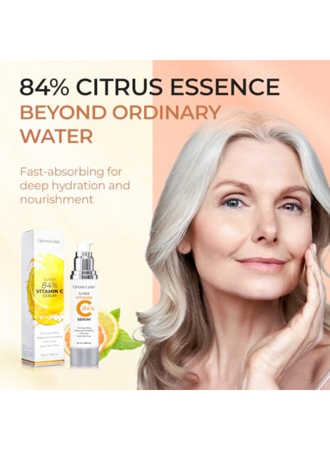 Green Luxe Super Vitamin C Serum for Women Over 70 Hydrating AntiAging with Vitamin C Caffeine Facial Skin Care for Mature Skin Firming Lifting Smoothing All in One Formula 169 fl oz - Image 3