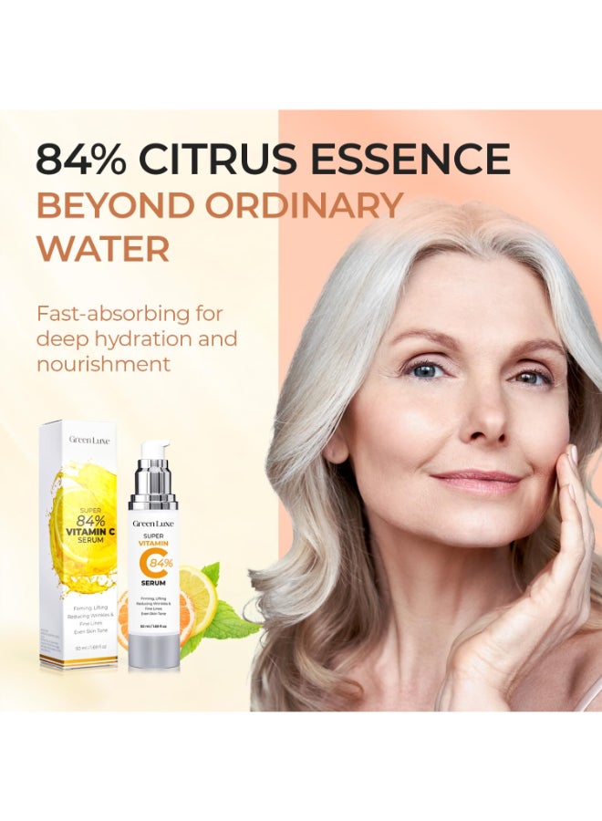 Green Luxe Super Vitamin C Serum for Women Over 70 Hydrating AntiAging with Vitamin C Caffeine Facial Skin Care for Mature Skin Firming Lifting Smoothing All in One Formula 169 fl oz - Image 4