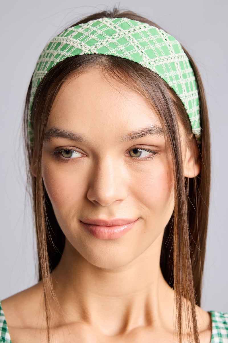 DeFacto Green Woman Woman Green Plaid Hair Accessory Casual - Image 1