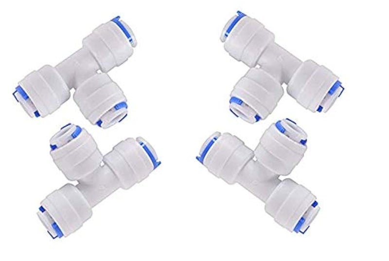 SHAPURE 4 Pieces T-Push Connectors for RO Water Purifier Pipes Connectors - Image 3