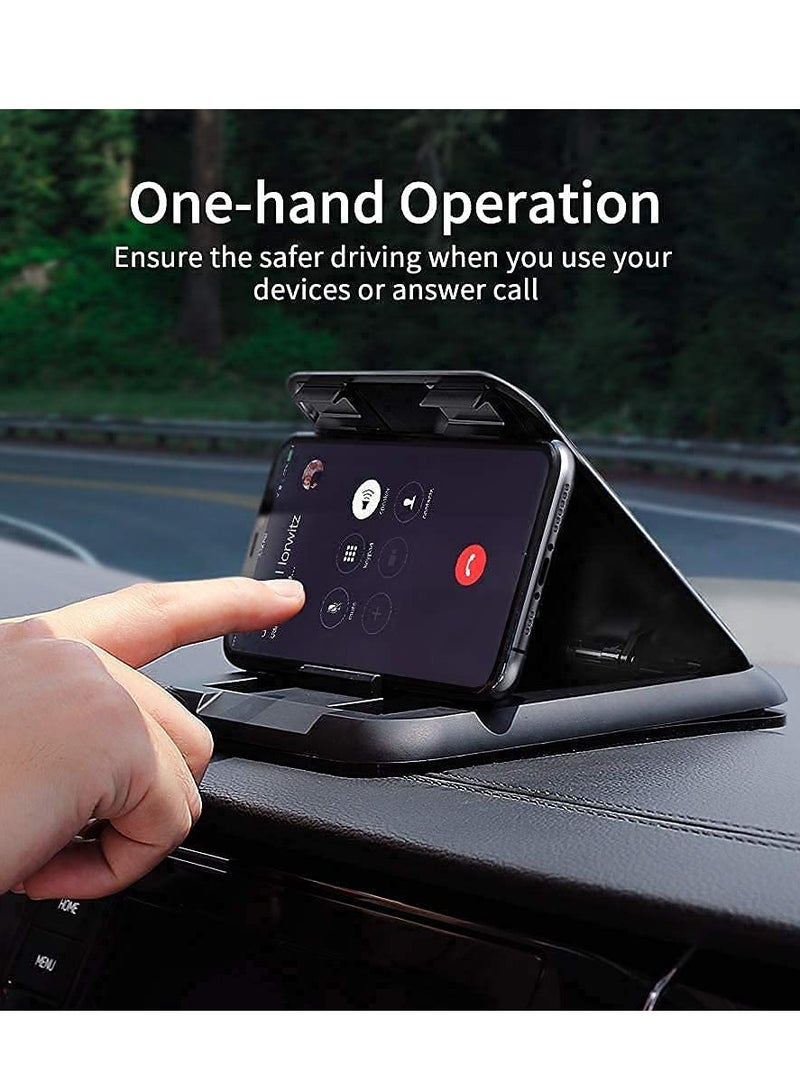 SYOSI Car Phone Holder, Car Phone Mount, Silicone Car Mat, Anti-Slip Desk Phone Mount, for All Kinds of Dashboard Center Console Phone Mount Compatible with iPhone/ Android Devices - Image 3