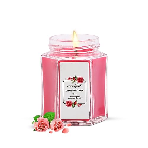 Aromahpure Scented Candle (48 hrs) (100% Soy Wax)- Handcrafted | Smoke-Free | Charming Rose- Bulgarian Rose Fragrance Candles for Home & Gift Sets - Image 1