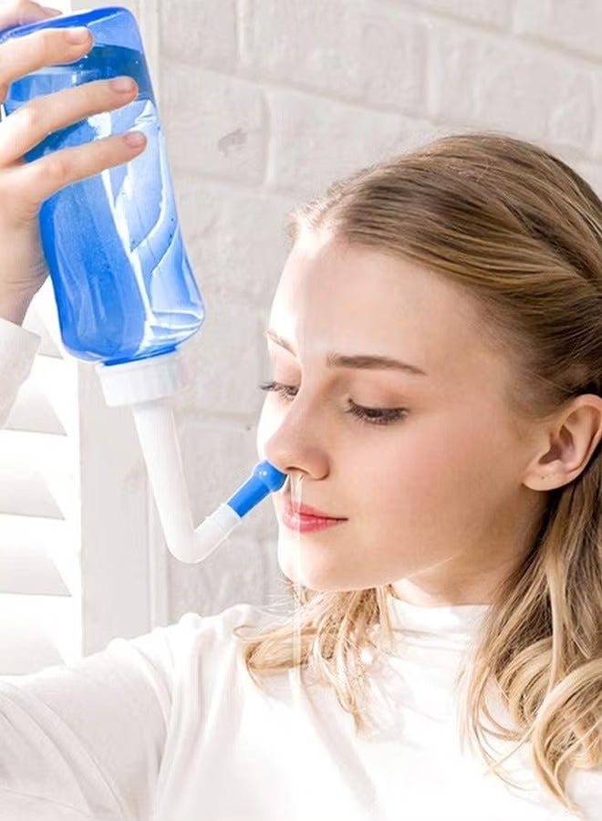 ووتر بالس 2 قطعة من زجاجة Neti Pot لشطف الجيوب الأنفية، زجاجة غسيل الأنف، زجاجة غسيل الأنف، منظف للحساسية، الري بالضغط، منظف الأنف Neti-Pot للكبار والأطفال، خالي من مادة BPA - Image 5