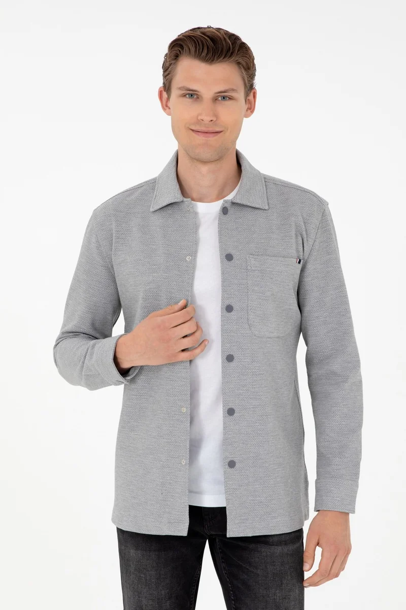 U.S. Polo Assn. Men's Light Gray Shirt Knit 50299652-VR001