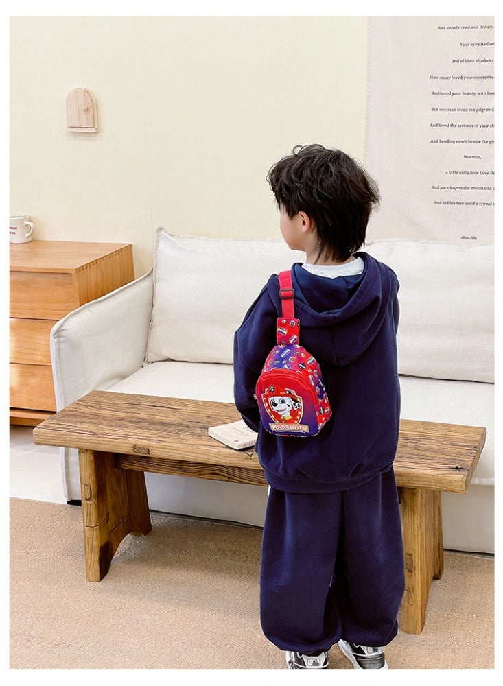 PAW PATROL Yellow Paw Patrol pattern children's sweat-proof safety crossbody bag Cartoon printed lightweight mini waist bag, suitable for school-age children's sports chest bag - Image 3