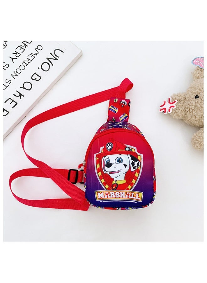 PAW PATROL Yellow Paw Patrol pattern children's sweat-proof safety crossbody bag Cartoon printed lightweight mini waist bag, suitable for school-age children's sports chest bag - Image 1