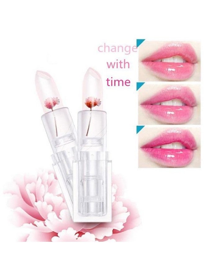 أدبيني أحمر شفاه متغير اللون بتأثير الرطوبة، 10 جم، أحمر شفاه على شكل زهرة، يدوم طويلاً، أحمر شفاه متغير اللون بمزيج من الأزهار، قطعتان (متنوع) - Image 3