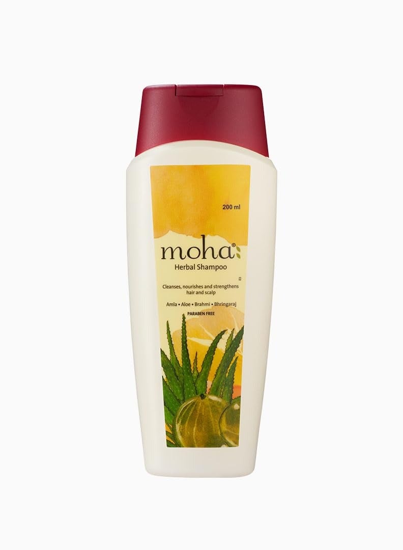 moha Herbal Hair Shampoo  Mild Shampoo For Daily Use For All Hair Types  Herbal Hair Cleanser With Benefits Of Amla Aloe Brahmi and Bhringaraj (200 ML) Pack of 1 - Image 1