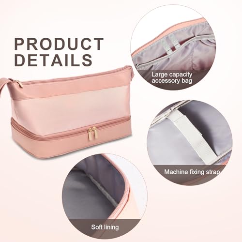 GENCAM Flexfusion Carrying Case for Shark, Travel Case for Shark Glam Ceramic/FlexFusion Hair Straightener, Travel Bag for Shark Flexfusion Air Ceramic HD641S/HD642S /HD6052S (Pink) - Image 3