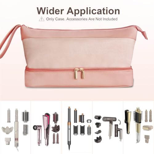 GENCAM Flexfusion Carrying Case for Shark, Travel Case for Shark Glam Ceramic/FlexFusion Hair Straightener, Travel Bag for Shark Flexfusion Air Ceramic HD641S/HD642S /HD6052S (Pink) - Image 5
