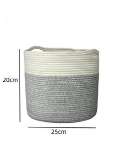 WAOKN Thickened Cotton and Linen Laundry Basket, Desktop Storage Basket Dirty Clothes Storage Basket, Home Storage Solution for Office, Bedroom, Closet, Toy and Laundry Room (White and Gray)  - Image 5