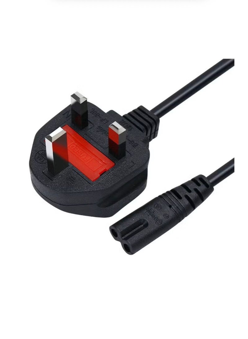 كايان كابل طاقة أصلي 3 دبوس UK لجهاز PlayStation PS5 PS4 PS3 سلك طاقة IEC C7 شكل 8 مع صمام حماية - Image 1