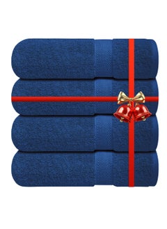 Infinitee Xclusives Premium Bath Towels Set Pack of 4-100% Ring Spun Cotton Towels - Blue Bath Towels 70cm x 140cm - Soft Feel, Quick Dry, Highly Absorbent Durable Towels, Perfect for Daily Use by Infinitee Xclusives  - Image 1