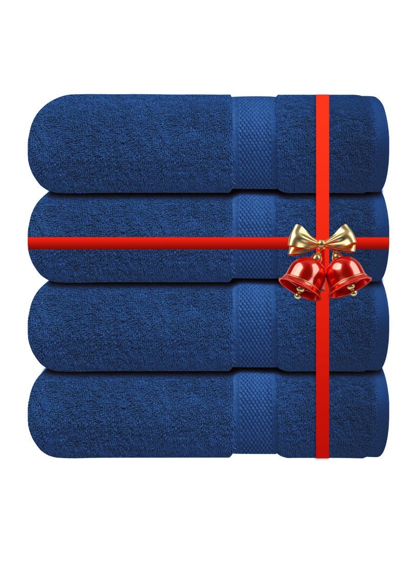 Infinitee Xclusives - Premium Bath Towels Set Pack of 4-100% Ring Spun Cotton Towels - Blue Bath Towels 70cm x 140cm - Soft Feel, Quick Dry, Highly Absorbent Durable Towels, Perfect for Daily Use by Infinitee Xclusives - Image 1