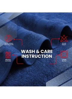 Infinitee Xclusives Premium Bath Towels Set Pack of 4-100% Ring Spun Cotton Towels - Blue Bath Towels 70cm x 140cm - Soft Feel, Quick Dry, Highly Absorbent Durable Towels, Perfect for Daily Use by Infinitee Xclusives  - Image 4