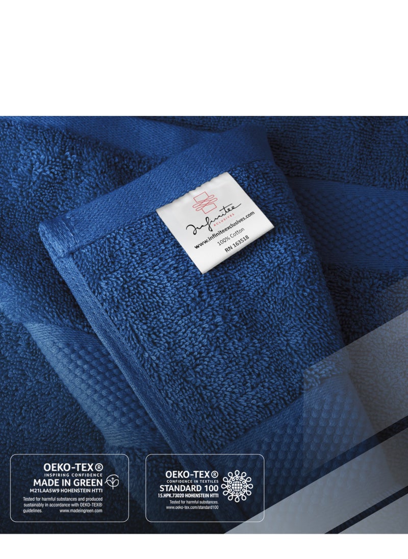 Infinitee Xclusives - Premium Bath Towels Set Pack of 4-100% Ring Spun Cotton Towels - Blue Bath Towels 70cm x 140cm - Soft Feel, Quick Dry, Highly Absorbent Durable Towels, Perfect for Daily Use by Infinitee Xclusives - Image 1