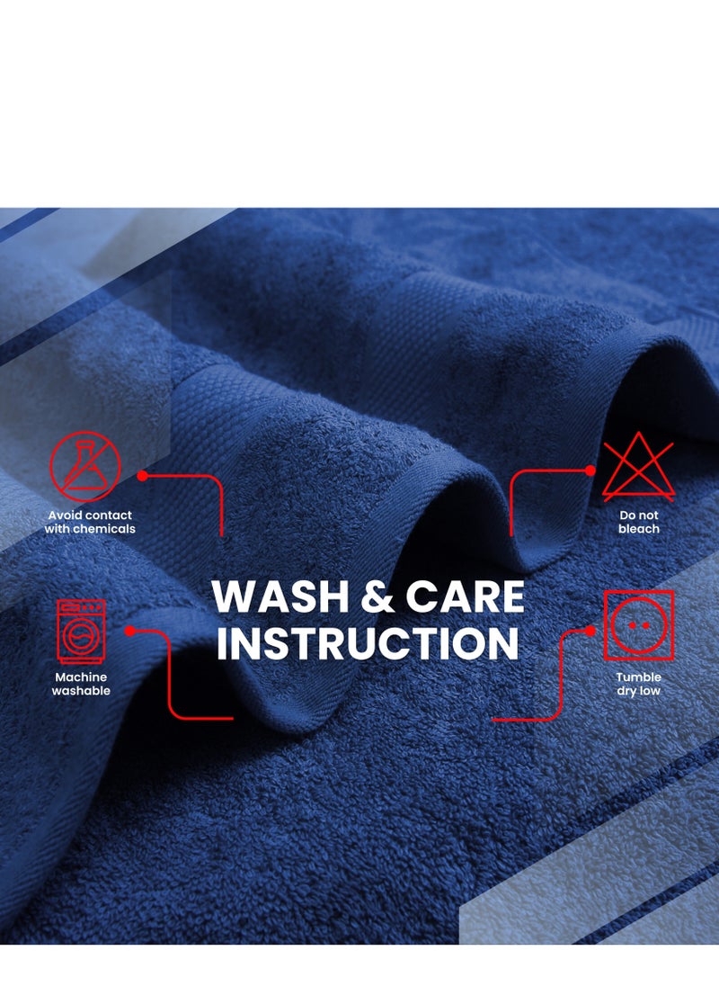Infinitee Xclusives - Premium Bath Towels Set Pack of 4-100% Ring Spun Cotton Towels - Blue Bath Towels 70cm x 140cm - Soft Feel, Quick Dry, Highly Absorbent Durable Towels, Perfect for Daily Use by Infinitee Xclusives - Image 1
