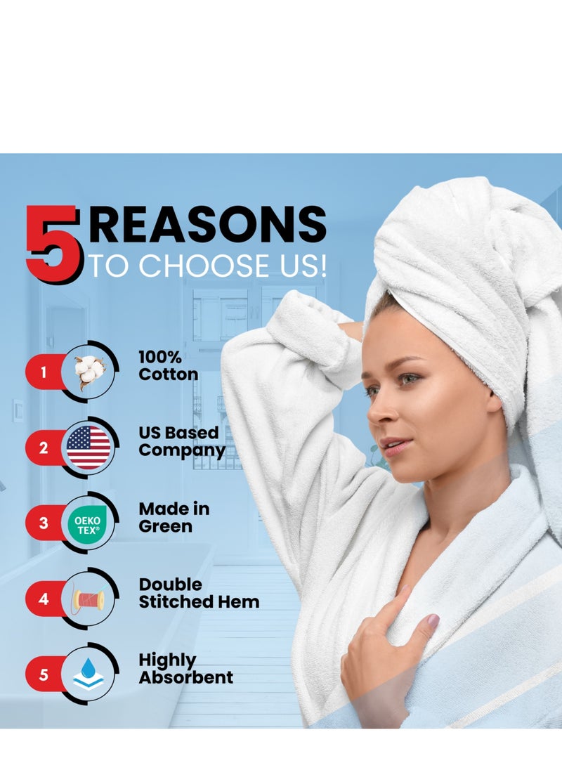 Infinitee Xclusives - Premium Bath Towels Set Pack of 4-100% Ring Spun Cotton Towels - Blue Bath Towels 70cm x 140cm - Soft Feel, Quick Dry, Highly Absorbent Durable Towels, Perfect for Daily Use by Infinitee Xclusives - Image 1