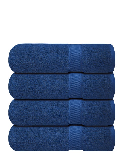 Premium Bath Towels Set Pack of 4-100% Ring Spun Cotton Towels - Blue Bath Towels 70cm x 140cm - Soft Feel, Quick Dry, Highly Absorbent Durable Towels, Perfect for Daily Use by Infinitee Xclusives