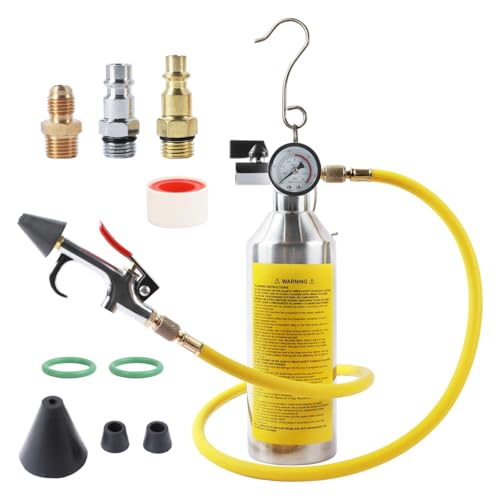 CMTOOL AC Flush Kit, Automotive Home HVAC Flush Tool, Thickened Stainless Steel Canister, Auto A/C Flushing Kit House Air Conditioning Flushing Bottle Set, for R134A R12 R22 R404 R410A System - Image 1