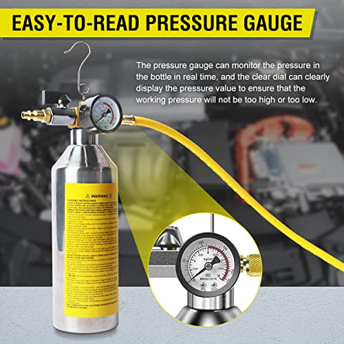 CMTOOL AC Flush Kit, Automotive Home HVAC Flush Tool, Thickened Stainless Steel Canister, Auto A/C Flushing Kit House Air Conditioning Flushing Bottle Set, for R134A R12 R22 R404 R410A System - Image 3