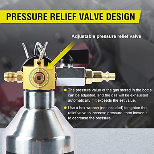 CMTOOL AC Flush Kit, Automotive Home HVAC Flush Tool, Thickened Stainless Steel Canister, Auto A/C Flushing Kit House Air Conditioning Flushing Bottle Set, for R134A R12 R22 R404 R410A System - Image 4