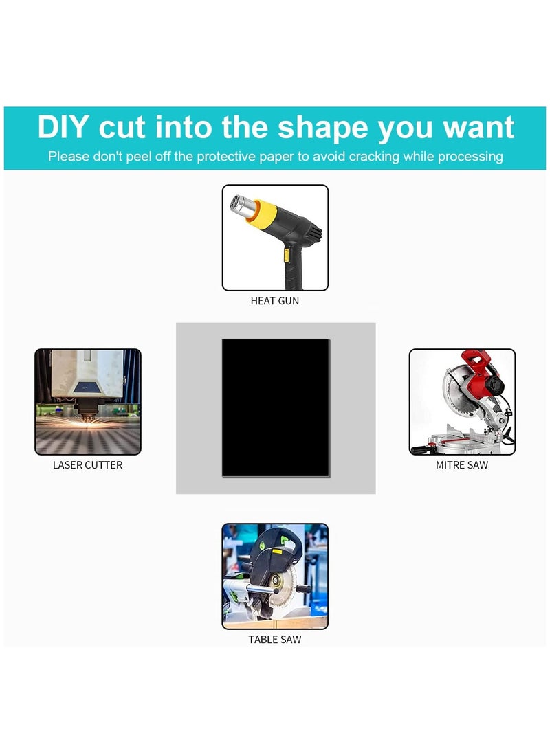 Generic 10 Pcs Acrylic Sheets Black Acrylic Blanks Square Acrylic Discs Black Acrylic Panel Plastic Sheets Square 1 mm Thin Acrylic Sheet Signs for Picture Painting DIY Crafts (18 x 13 cm)  - Image 3