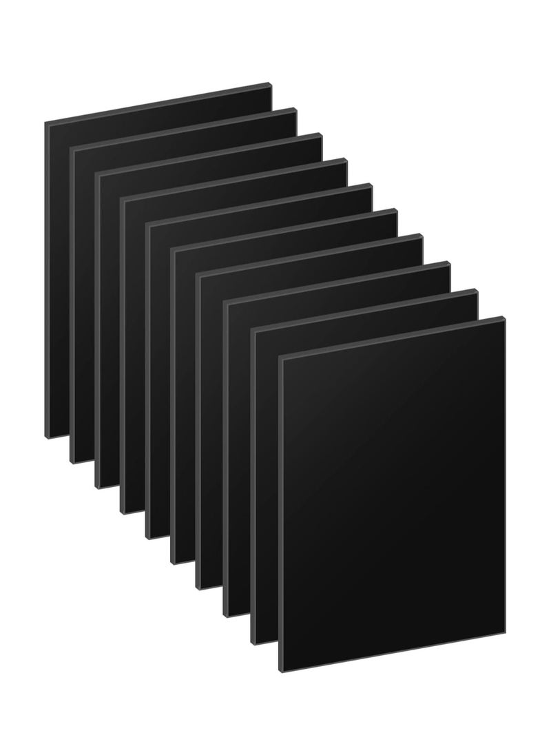 Generic 10 Pcs Acrylic Sheets Black Acrylic Blanks Square Acrylic Discs Black Acrylic Panel Plastic Sheets Square 1 mm Thin Acrylic Sheet Signs for Picture Painting DIY Crafts (18 x 13 cm)  - Image 1