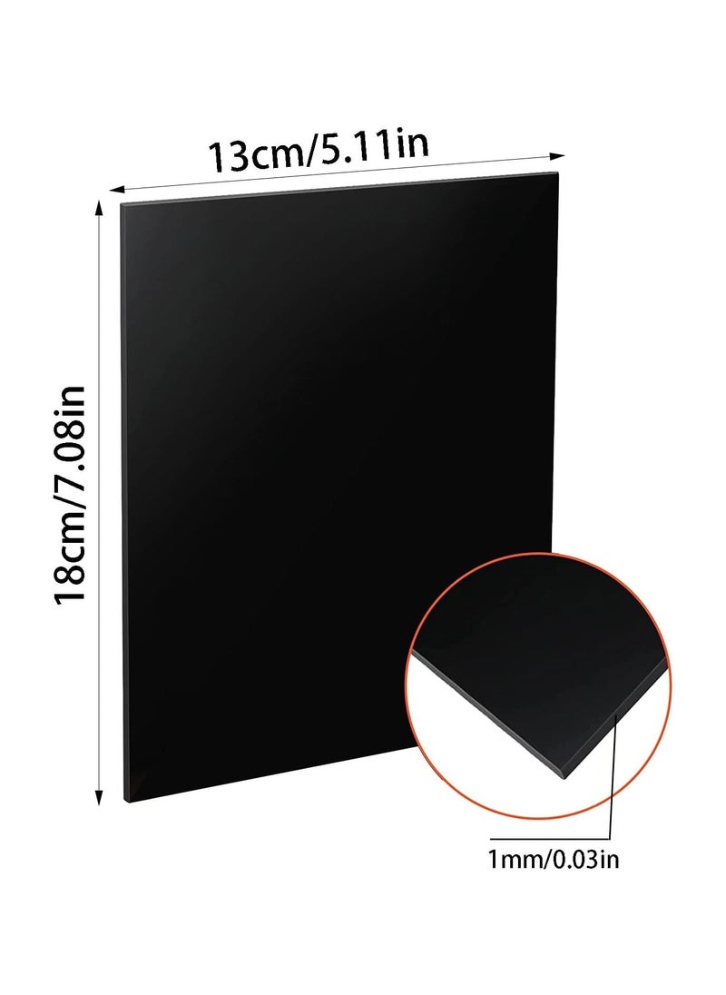 Generic 10 Pcs Acrylic Sheets Black Acrylic Blanks Square Acrylic Discs Black Acrylic Panel Plastic Sheets Square 1 mm Thin Acrylic Sheet Signs for Picture Painting DIY Crafts (18 x 13 cm)  - Image 2