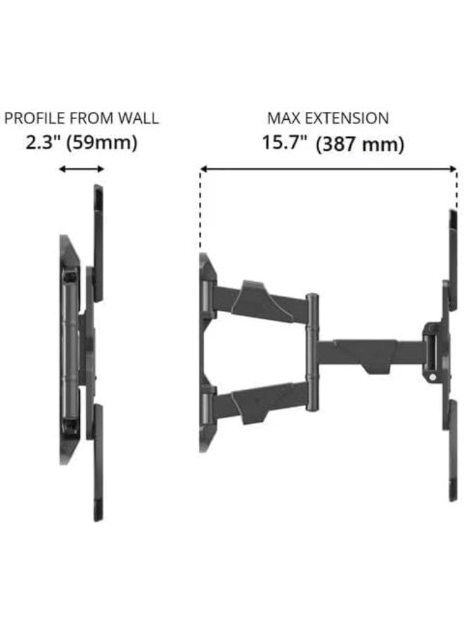 60-Inch Full Motion Wall Mount for Curved & Flat Screens – Adjustable Tilt & 50°~80° Swivel, Supports up to 36kg - Image 2