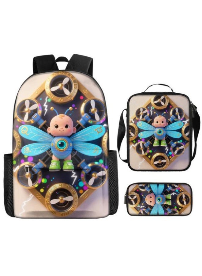 Bright Li Fire A good helper for cute travel! Exclusive cartoon bags for children and teenagers, three-piece set, light and comfortable (available for students, children, friends on outings, mountain climbing, school, etc.) - 90  - Image 2