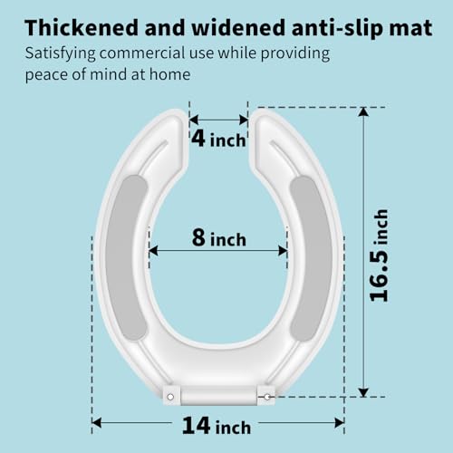 CcBello Commercial Heavy Duty Open Front Toilet Seat Without Cover, Thickened Material, Never Loosen, ELONGATED, White(18.5”), 6-Pack - Image 2