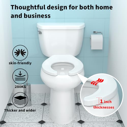CcBello Commercial Heavy Duty Open Front Toilet Seat Without Cover, Thickened Material, Never Loosen, ELONGATED, White(18.5”), 6-Pack - Image 5