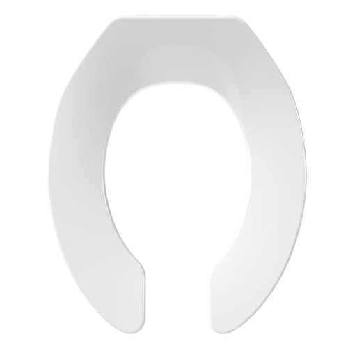 CcBello Commercial Heavy Duty Open Front Toilet Seat Without Cover, Thickened Material, Never Loosen, ELONGATED, White(18.5”), 6-Pack - Image 1