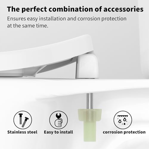 CcBello Commercial Heavy Duty Open Front Toilet Seat Without Cover, Thickened Material, Never Loosen, ELONGATED, White(18.5”), 6-Pack - Image 3