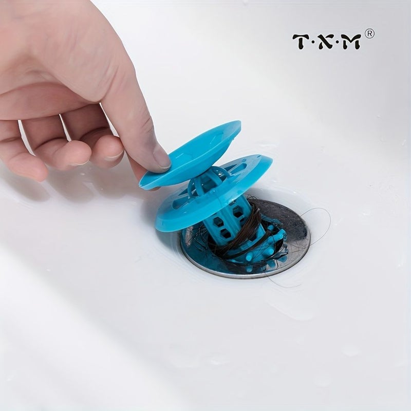 غطاء الاستحمام الأزرق متعدد الوظائف لتصريف حوض الاستحمام ومصيدة الشعر في الحوض - Image 5