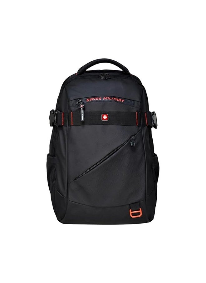 سويس ميليتري حقيبة ظهر سويس ميليتاري Ghost-X 30L للسفر للجنسين لأجهزة الكمبيوتر المحمولة مقاس 15.6 بوصة - مع حزام أمتعة وحلقة مفاتيح قابلة للفصل وجيب مضاد للسرقة وجيب زجاجة قابل للتوسيع للاستخدام في المكتب والجامعة  - Image 1