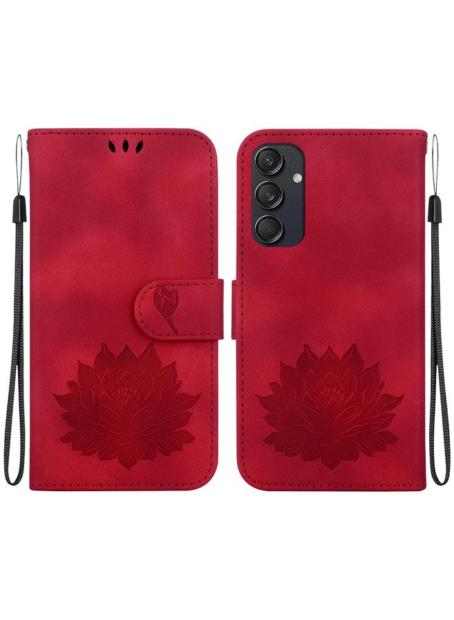 اس-توب جراب لهاتف Samsung Galaxy M55، جراب جلدي منقوش بنقشة لوتس - Image 1