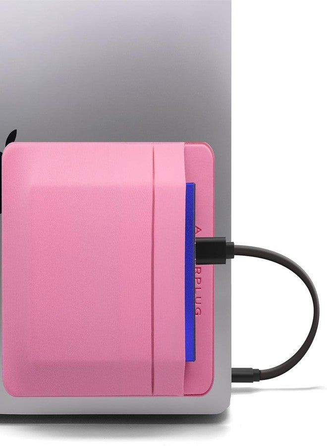 AFTERPLUG A 2-Pocket Adhesive Pouch for Laptop, Compatible with External 2.5" HDD, SSD, Magic Mouse, USB Cable and More - Pink - Image 1