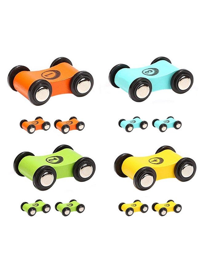 TOP BRIGHT مسار سباق سيارات خشبي لعبة مجموعة سيارات للأطفال 12 قطعة - Image 1
