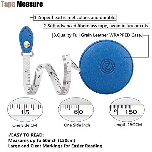 Z_جوده وثقه Sewing Tape Measure, Medical Body Cloth Tailor Craft Dieting Measuring Tape, 60 Inch/1.5M Dual Sided Retractable Ruler with Push Button Round(3 Pack, Red Yellow Blue) - Image 2