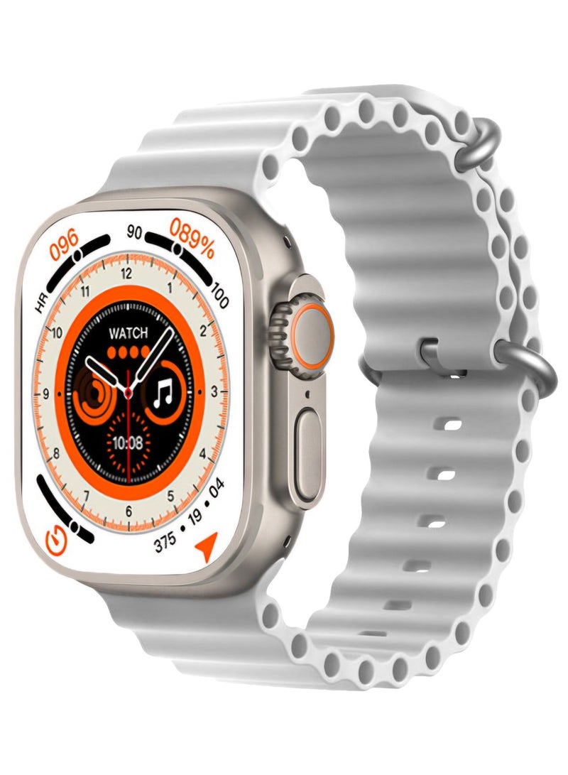 T900 Ultra NFC Bluetooth Call Wireless Charging Smartwatch (White) - Image 1