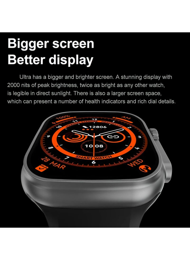 T900 Ultra NFC Bluetooth Call Wireless Charging Smartwatch (White) - Image 3